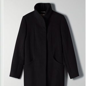 Aritzia Wilfred cocoon wool coat in black xxs